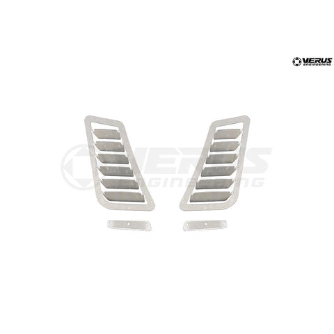 Hood Louver Kit, Raw Aluminum - Golf R/GTI
