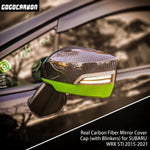 Mirror Cover Cap Dry Carbon for Turning Signal LED Light Version I Compatible for SUBARU WRX/WRX STI 2015-2020 Decorative Trim I Lightweight Strong with U-Resistant Clear Coating