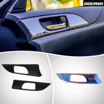 Front Inner Door Opener Cover for SUBARU IMPREZA WRX STI 2008-2014 Dry Carbon Decorative Trim I Lightweight Strong with UV-Resistant Clear Coating Perfect for an Aggressive Updated Look
