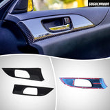 Front Inner Door Opener Cover for SUBARU IMPREZA WRX STI 2008-2014 Dry Carbon Decorative Trim I Lightweight Strong with UV-Resistant Clear Coating Perfect for an Aggressive Updated Look