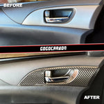 Front Inner Door Opener Cover for SUBARU IMPREZA WRX STI 2008-2014 Dry Carbon Decorative Trim I Lightweight Strong with UV-Resistant Clear Coating Perfect for an Aggressive Updated Look