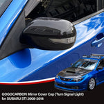 Carbon Fiber Mirror Cover Cap for SUBARU WRX STI 2008-2014 USDM With Blinkers Indicator Signal Light Version | Decorative Overlay trim | Lightweight Strong with U-Resistant Clear Coating