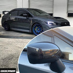 Mirror Cover Cap for SUBARU WRX STI 2015-2020 | Dry Carbon Decorative Trim | NO Indicator LED Light Version | Lightweight Strong with UV-Resistant | Clear Coating Perfect for an Aggressive