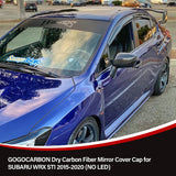 Mirror Cover Cap for SUBARU WRX STI 2015-2020 | Dry Carbon Decorative Trim | NO Indicator LED Light Version | Lightweight Strong with UV-Resistant | Clear Coating Perfect for an Aggressive
