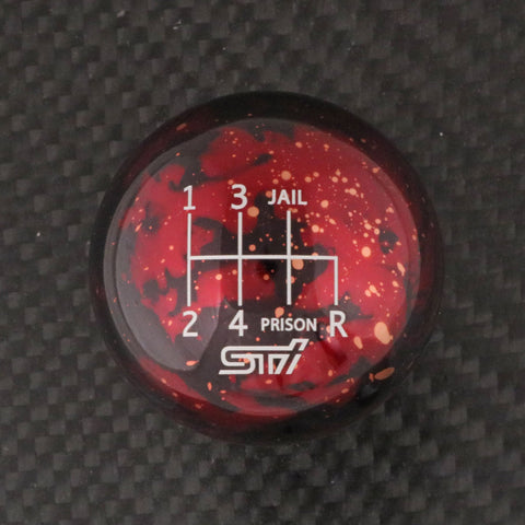 RED COSMIC SPACE - 6 SPEED STI JAIL-PRISON ENGRAVING - 6 SPEED STI FITMENT
