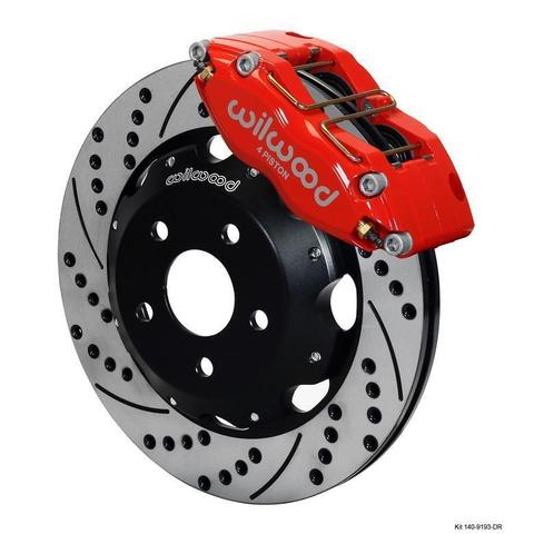 Wilwood Dynapro Radial RED Slotted & Drilled Front Brake Kit 2002 Subaru WRX w/ 15-in Wheels