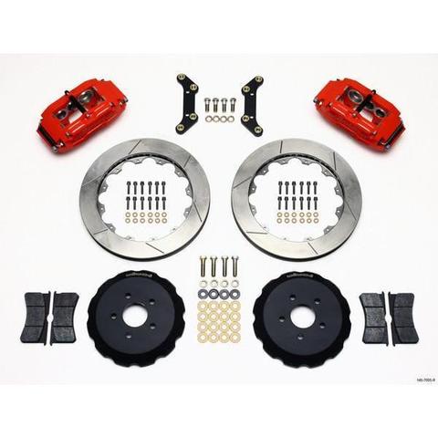 Wilwood W6A Red Slotted & Drilled Big Brake Front Brake Kit 2002-2014 Subaru WRX w/ 18-in Wheels
